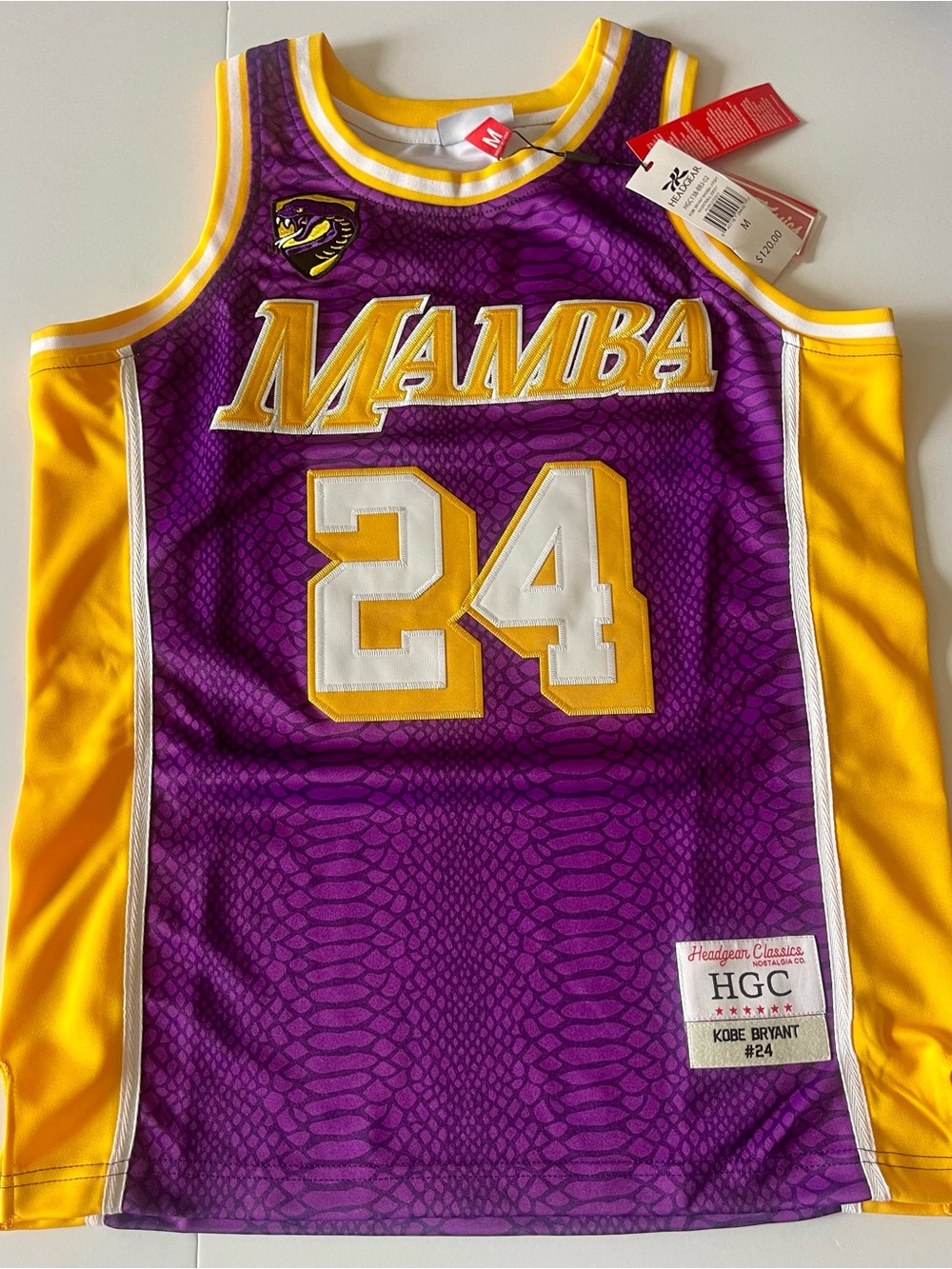 Mamba #24 Kobe Bryant Purple and Gold Basketball Jersey